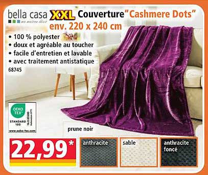Couverture “Cashmere Dots” env. 220 x 240 cm