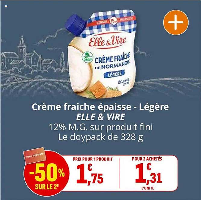 Crème fraiche épaisse - Légère ELLE & VIRE