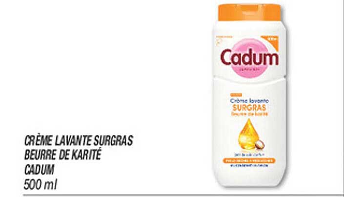 CRÈME LAVANTE SURGRAS BEURRE DE KARITÉ CADUM 500 ml