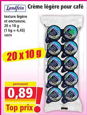 Crème légère pour café