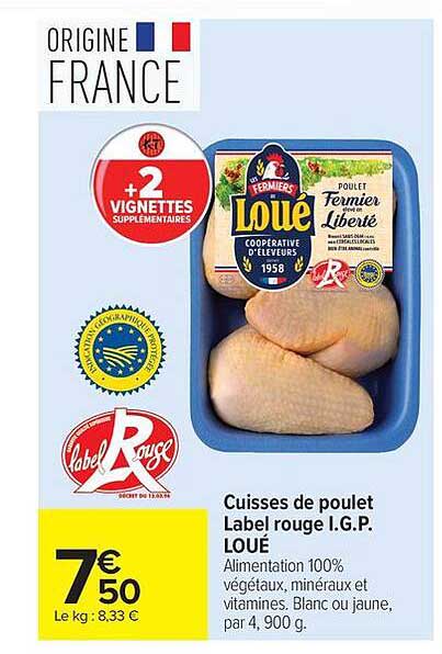 Cuisses de poulet Label rouge I.G.P. LOUE