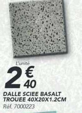 DALLE SCEE BASALT TROUEE 40X20X1.2CM