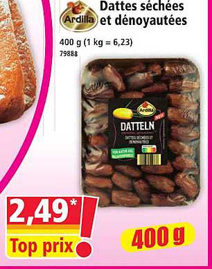 Dattes séchées et dénoyautées