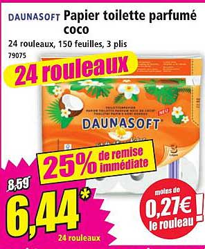 DAUNASOFT Papier toilette parfumé coco
