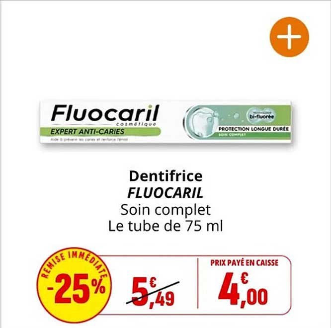 Dentifrice FLUOCARIL Soin complet Le tube de 75 ml