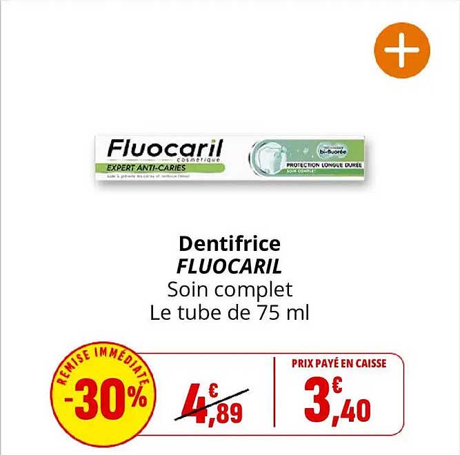 Dentifrice FLUOCARIL Soin complet Le tube de 75 ml