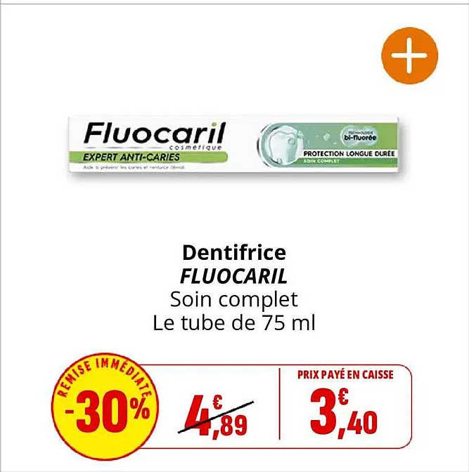 Dentifrice FLUOCARIL Soin complet Le tube de 75 ml