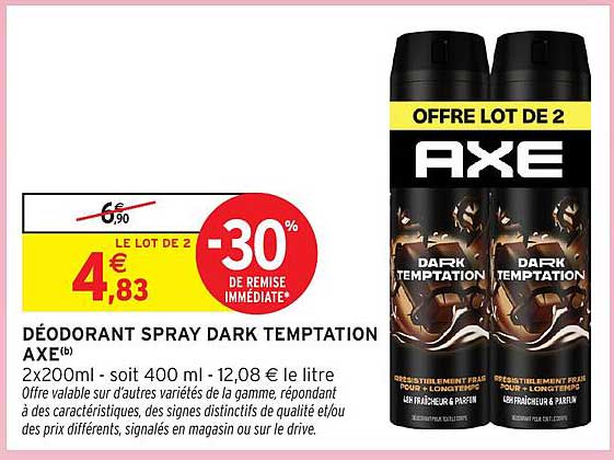 DÉODORANT SPRAY DARK TEMPTATION AXE®