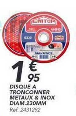 DISQUE A TRONCONNER METAUX & INOX DIAM.230MM