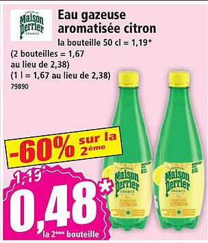 Eau gazeuse aromatisée citron