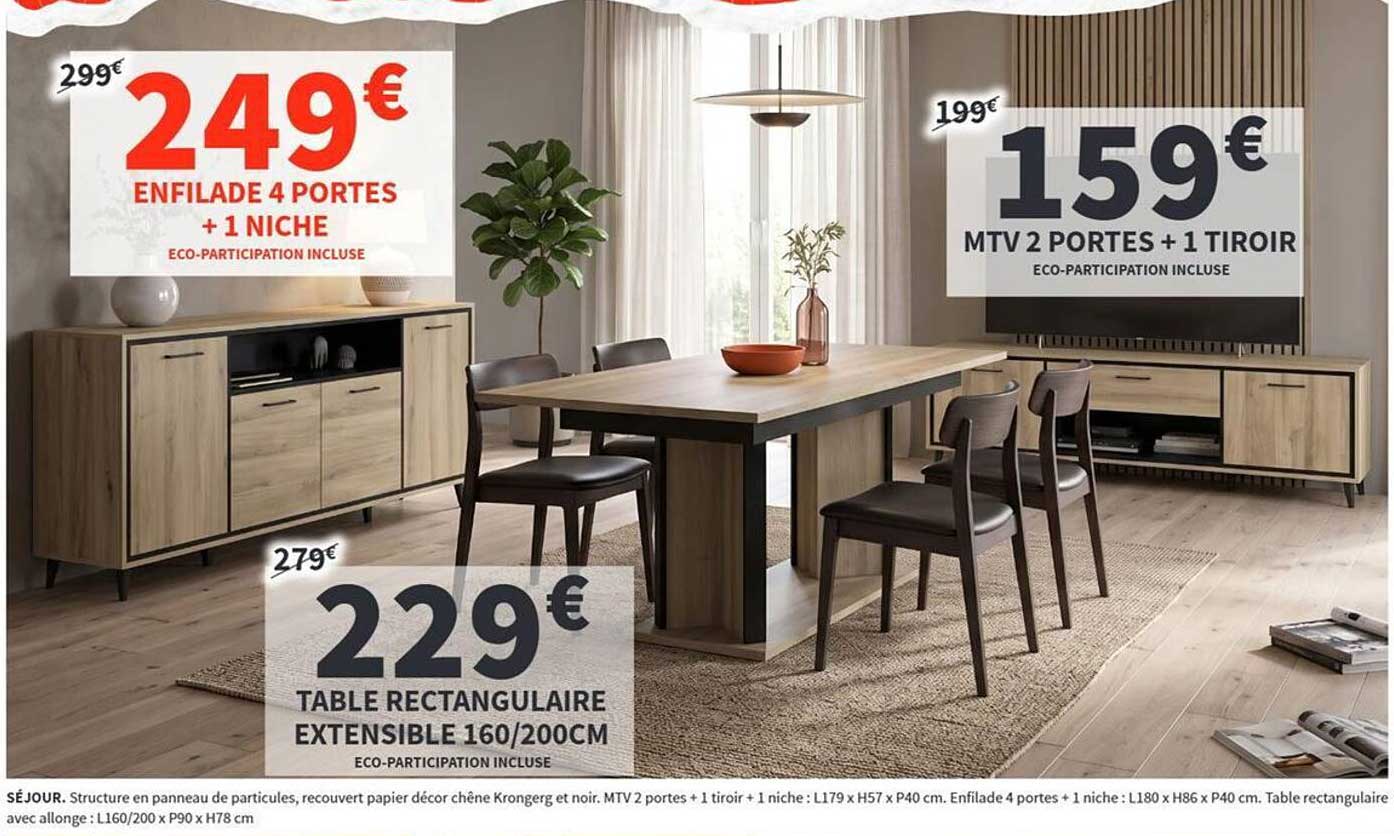 ENFILADE 4 PORTES + 1 NICHE