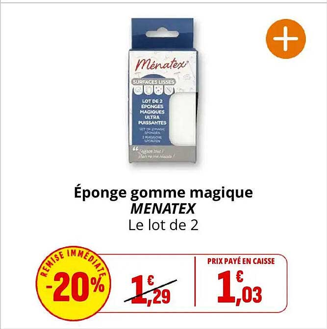 Éponge gomme magique MENATEX Le lot de 2