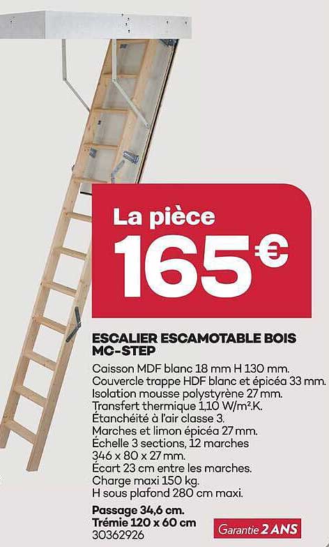 ESCALIER ESCAMOTABLE BOIS MC-STEP