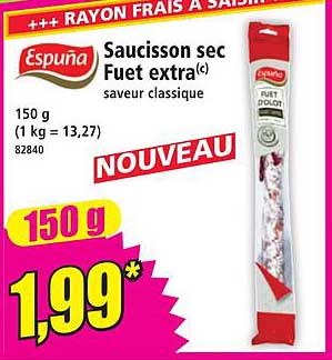 Espuña Saucisson sec Fuet extra(c) saveur classique