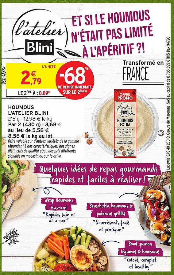 Et si le houmous n'était pas limité à l'apéritif ?!