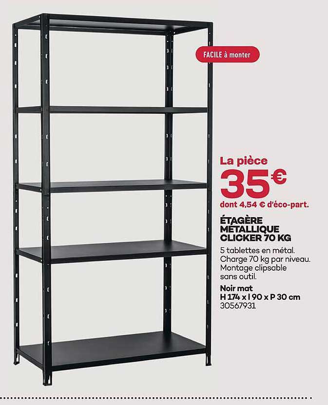 ÉTAGÈRE MÉTALLIQUE CLICKER 70 KG