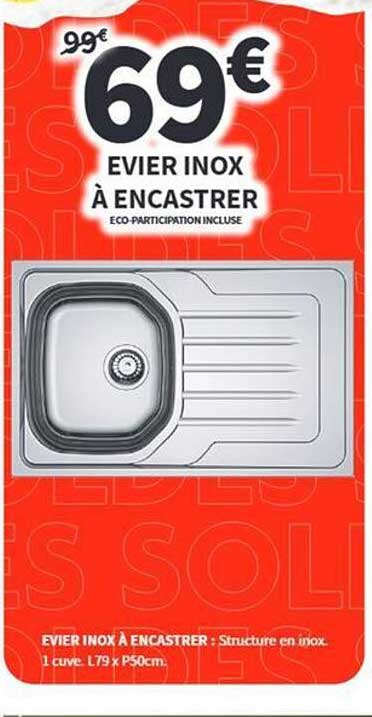 EVIER INOX À ENCASTRER
