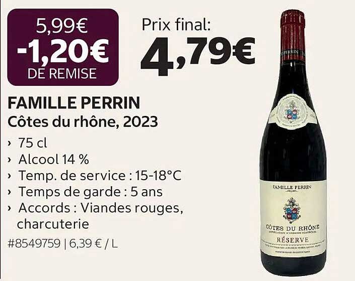 FAMILLE PERRIN Côtes du rhône, 2023