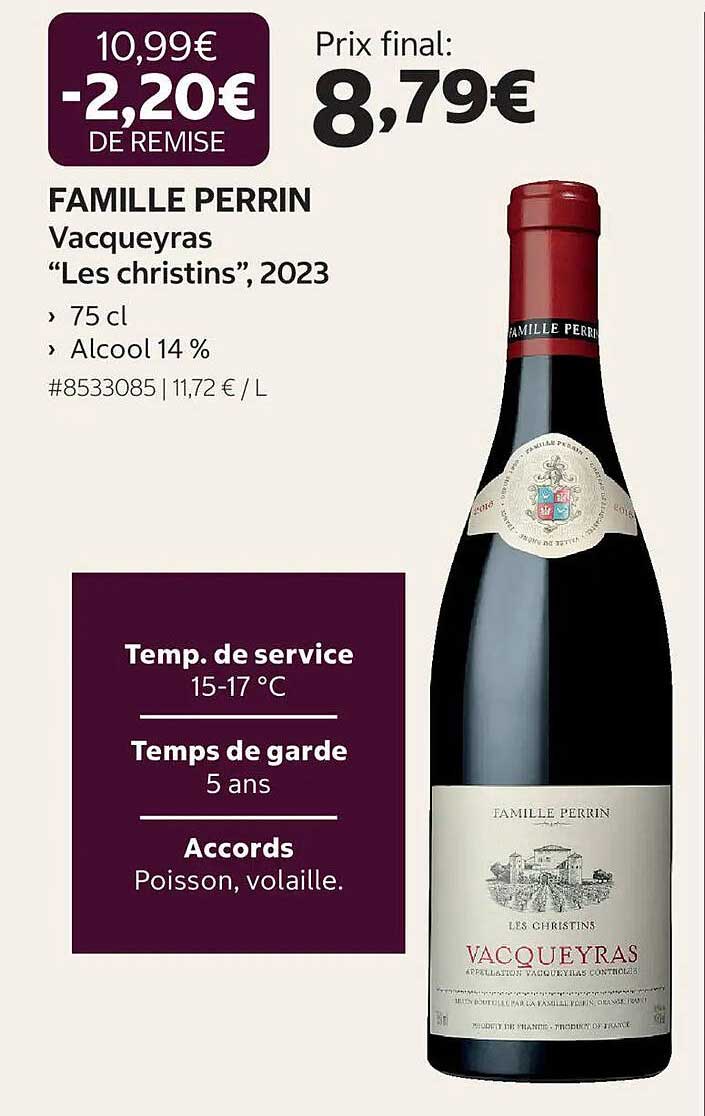 FAMILLE PERRIN Vacqueyras “Les christins”, 2023