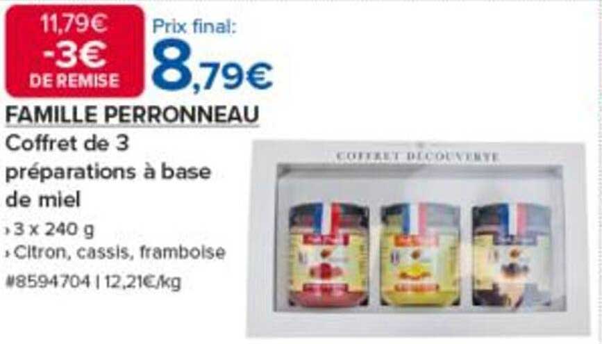 FAMILLE PERRONNEAU Coffret de 3 préparations à base de miel