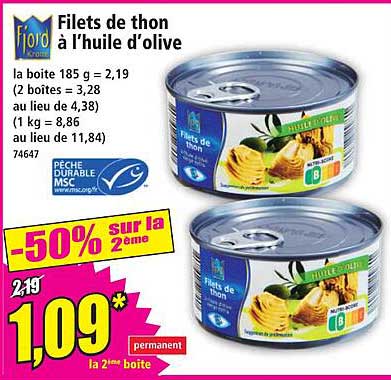 Filets de thon à l'huile d'olive