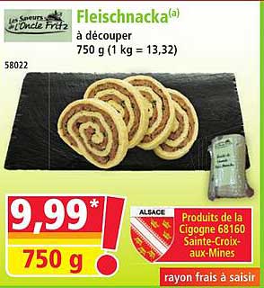 Fleischnacka(a) à découper 750 g (1 kg = 13,32)