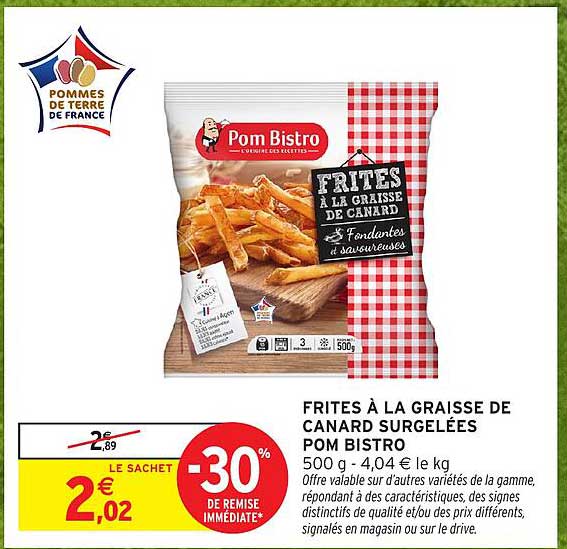 FRITES À LA GRAISSE DE CANARD SURGELÉES POM BISTRO