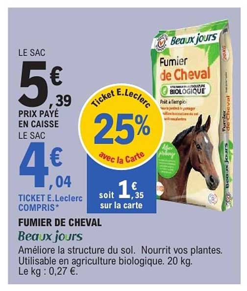 FUMIER DE CHEVAL Beaux jours