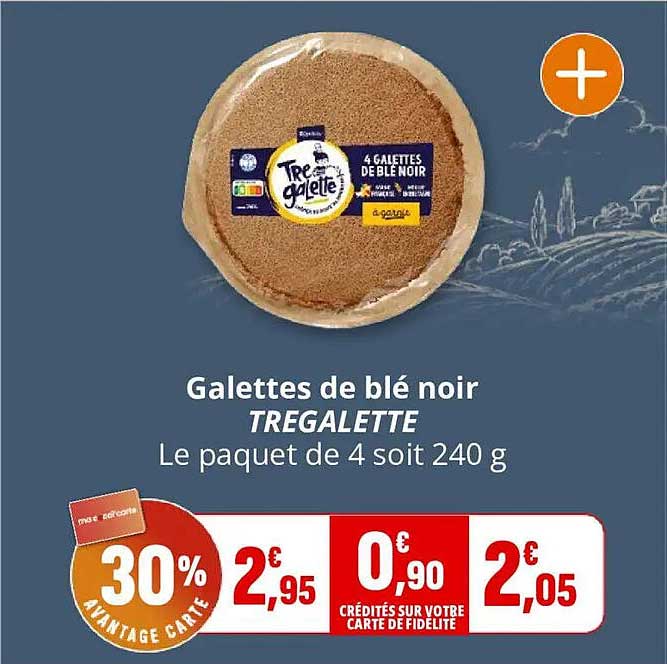 Galettes de blé noir TREGALETTE Le paquet de 4 soit 240 g