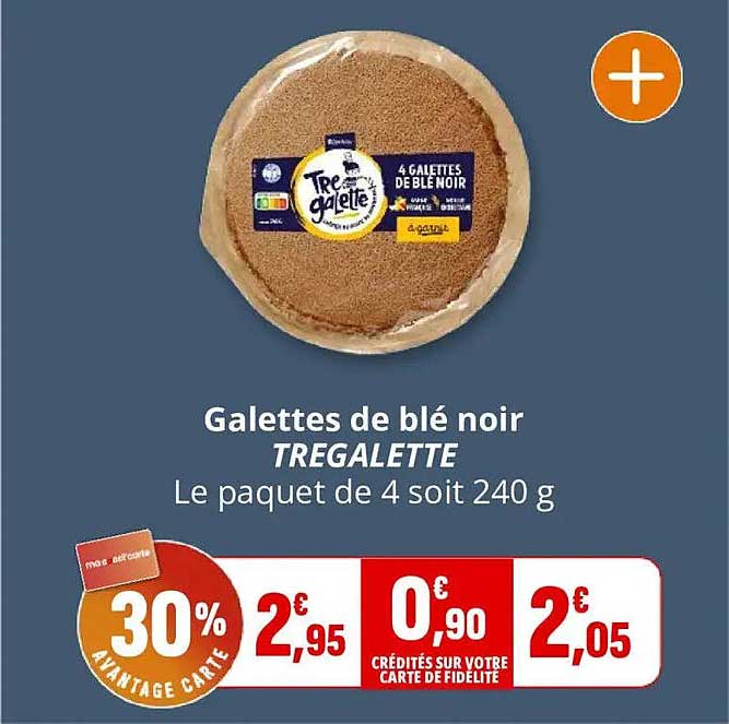 Galettes de blé noir TREGALETTE Le paquet de 4 soit 240 g