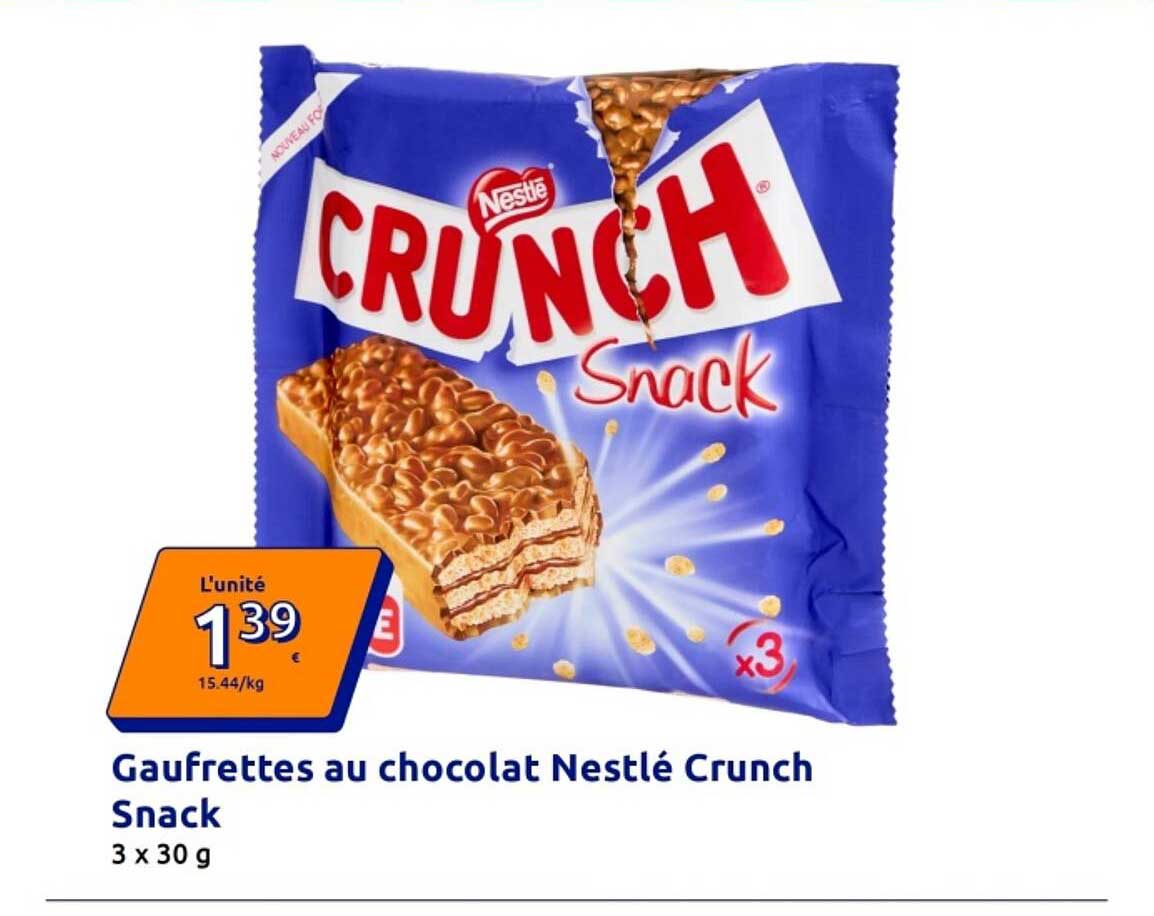 Gaufrettes au chocolat Nestlé Crunch Snack