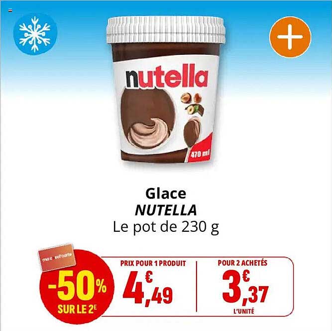 Glace NUTELLA Le pot de 230 g