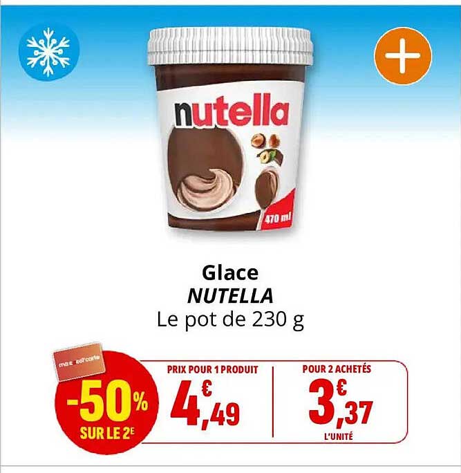 Glace NUTELLA Le pot de 230 g