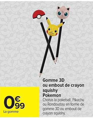 Gomme 3D ou embout de crayon squishy Pokemon