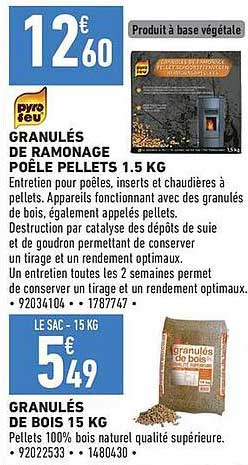 GRANULÉS DE RAMONAGE POÊLE PELLETS 1.5 KG