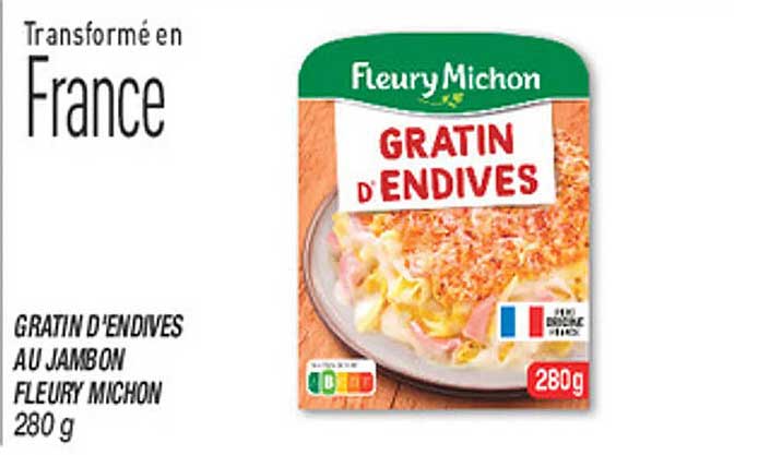 GRATIN D'ENDIVES AU JAMBON FLEURY MICHON 280 g