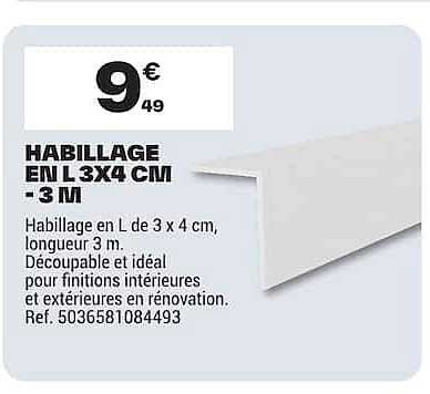 HABILLAGE EN L 3X4 CM - 3 M