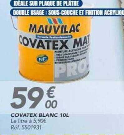 IDEALE SUR PLAQUE DE PLATRE DOUBLE USAGE : SOUS-COUCHE ET FINITION ACRYLIQUE