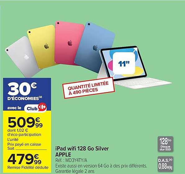 iPad wifi 128 Go Silver APPLE