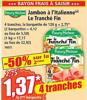 Jambon à l'Italienne Le Tranché Fin