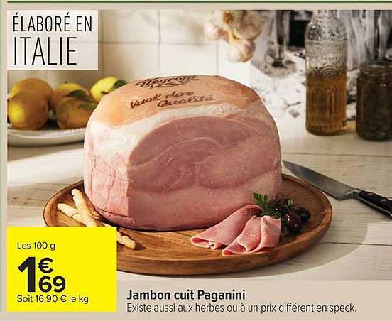 Jambon cuit Paganini