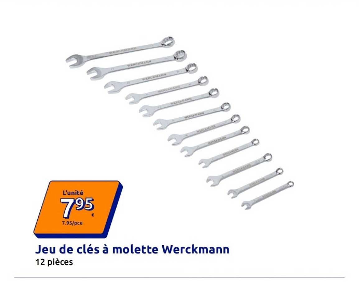 Jeu de clés à molette Werckmann 12 pièces