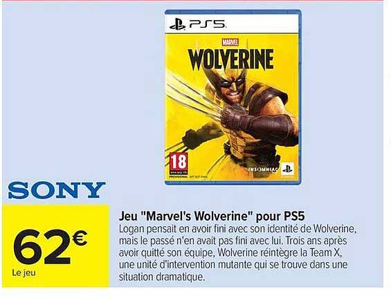 Jeu "Marvel's Wolverine" pour PS5