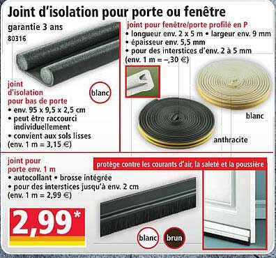 Joint d’isolation pour porte ou fenêtre