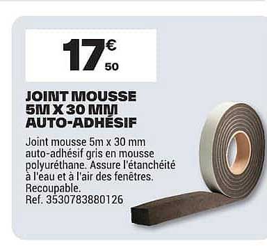 JOINT MOUSSE 5M X 30 MM AUTO-ADHESIF