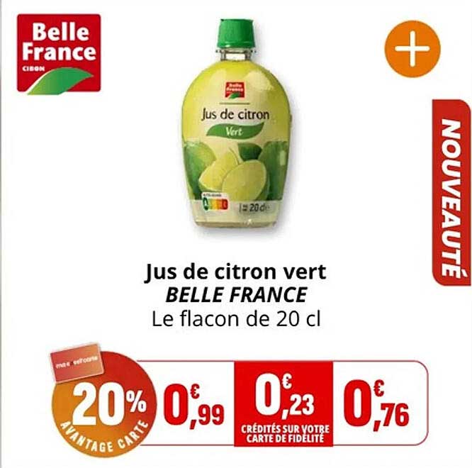 Jus de citron vert BELLE FRANCE Le flacon de 20 cl