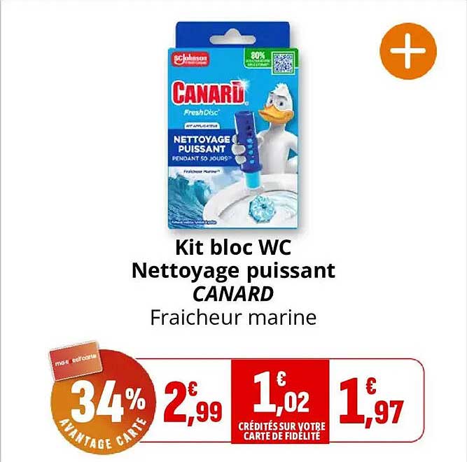 Kit bloc WC Nettoyage puissant CANARD Fraicheur marine