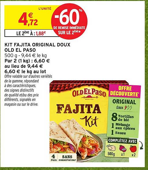 KIT FAJITA ORIGINAL DOUX OLD EL PASO