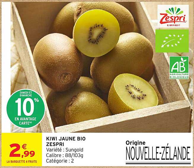 KIWI JAUNE BIO ZESPRI