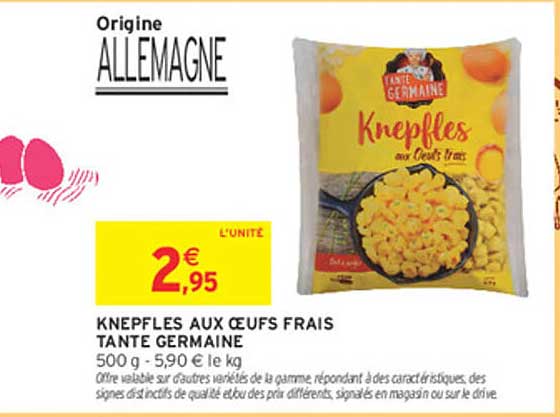 KNEPFLES AUX ŒUFS FRAIS TASTE GERMANIE